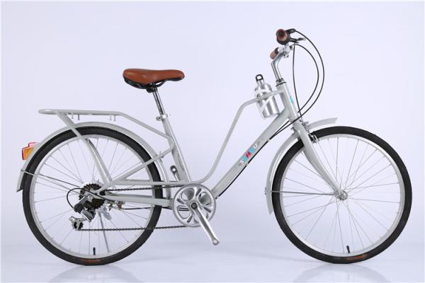 Made in China steel colorful 26 OL city bicicle for lady with Shimano thumb shifter 7 speed with pvc basket