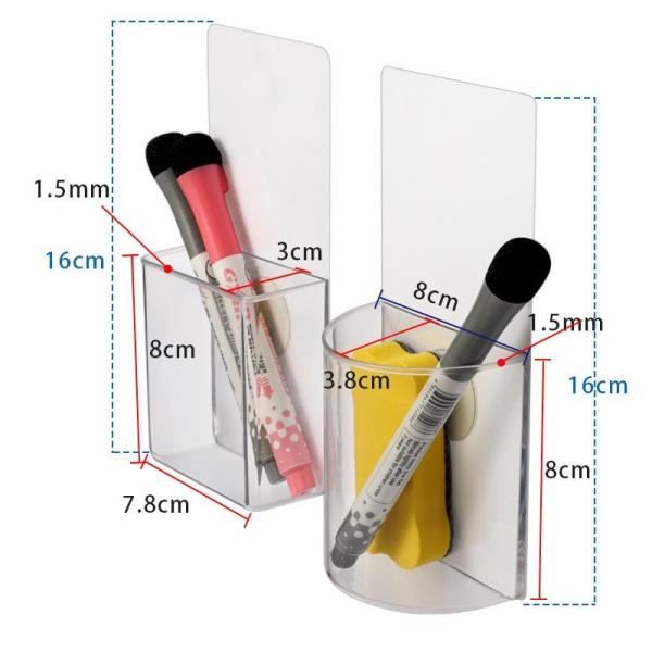 Reusable Whiteboard Pen Magnetic Holder Plastic Pen Holder With Self Adhesive Pad