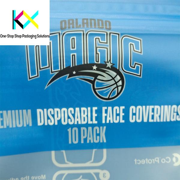 Customization Medical Mask Products Packaging Pouches Up To 11 Colors BOPP/PE Materials
