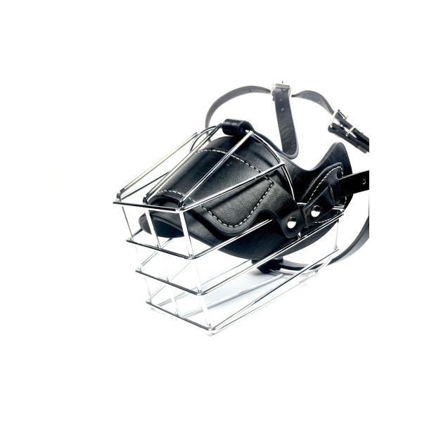 Metal and Leather Durable Basket Dog Muzzle for Large Dogs Anti-Biting