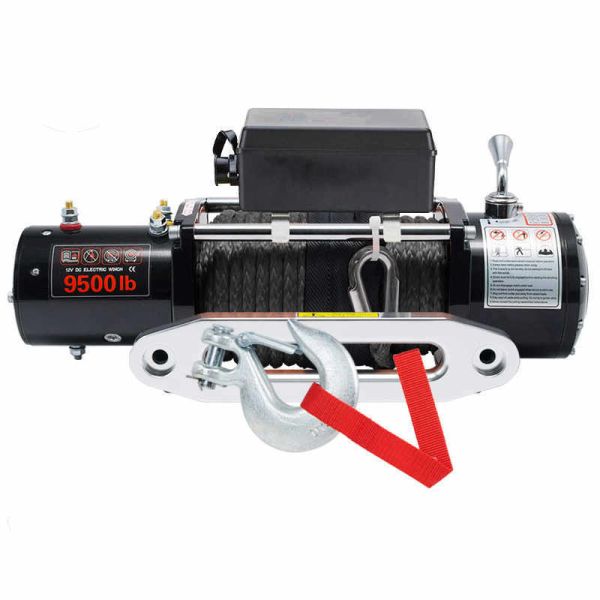 Factory price off road 12V/24V 4*4 car electric winch 9500lbs with synthetic rope