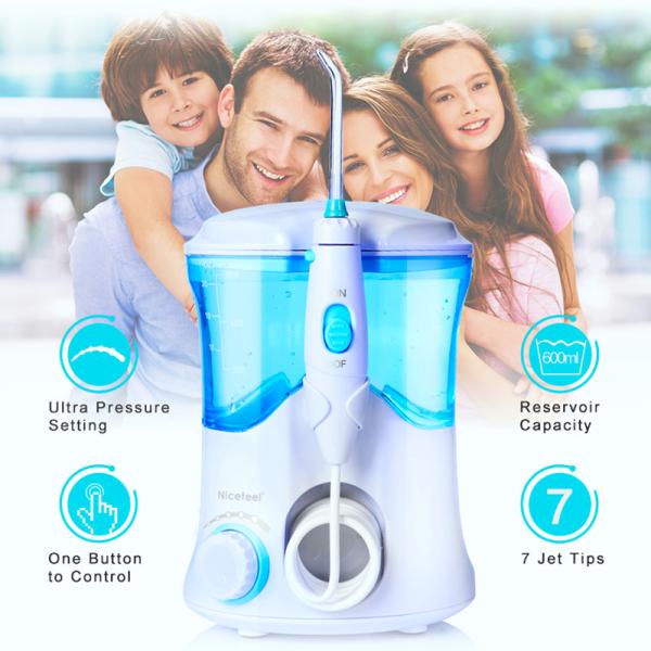 Small Home Electric Countertop Water Flosser 25-125psi Oral Hygiene Care