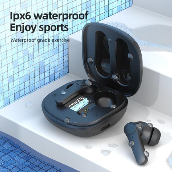 V5.2 Bluetooth Version Stereo Waterproof Gaming Sport Earphone with Digital Display In-Ear BT Headphones and Wireless Earbuds