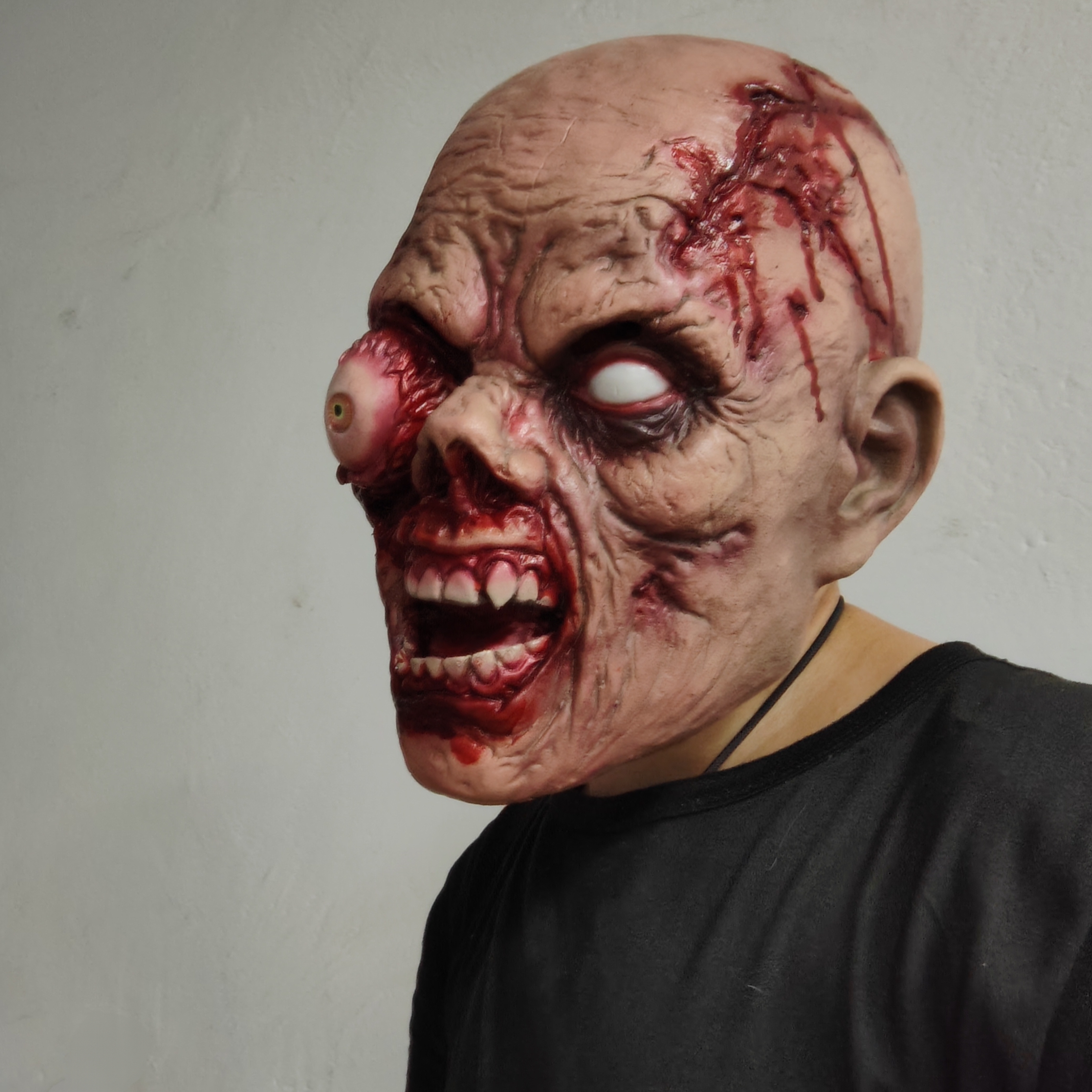 Realistic Skull Latex Mask, Scary Alien Monster Full Face Mask for Adults, Halloween Horror Costume Mask, Creepy Zombie Cosplay Mask for Party, Haunted House, Stage Performance