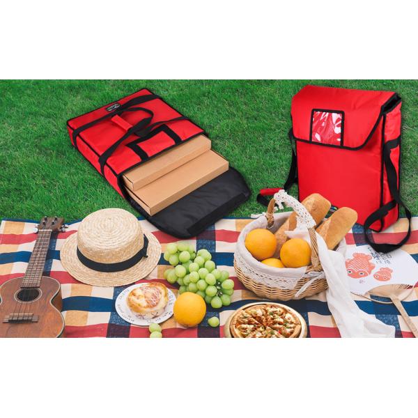 Insulated Pizza Delivery Bag Moisture Free For Catering Food Delivery, Restaurant, Cookouts Red picnic Bags