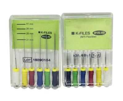 6pcs/box K-File NITI FLEX dental root canal endo rotary files for hand use