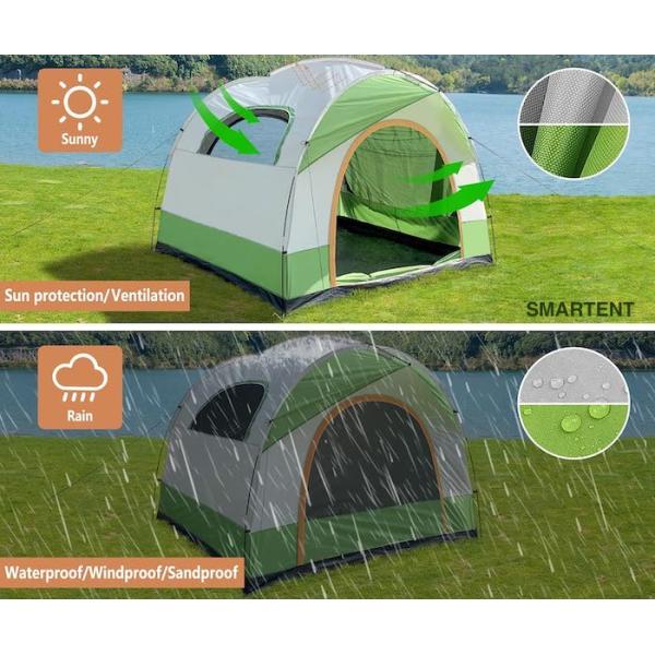 8.2*8.2*6.6Ft Dual Color Waterproof PU3000MM Coated Polyester 210T All Season Vehicle Camping Tent Easy Setup