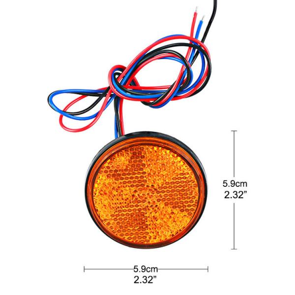 Customizable 12V LED Reflector Brake Turn Signal Round Motorcycle Tail Light for Standards