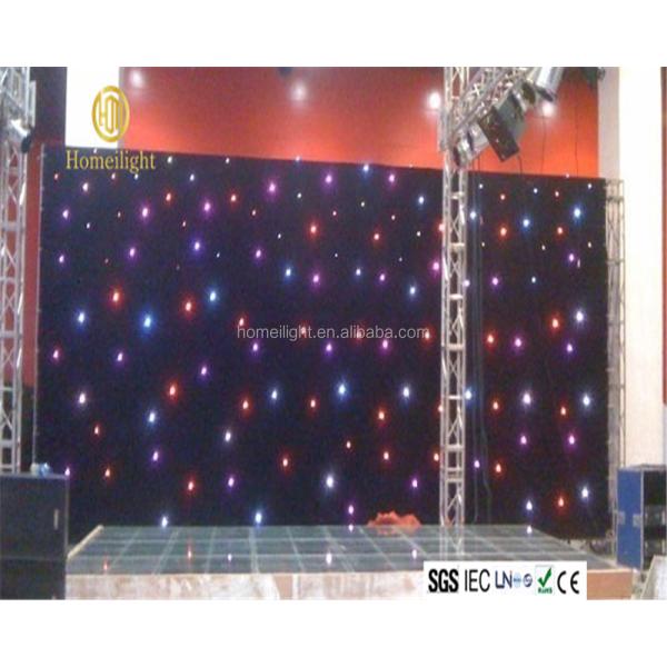 Whole Sell LED illuminated Star Curtain Lights for LED RGB 3in1 event Stage Backdrop Curtain full color church wedding h