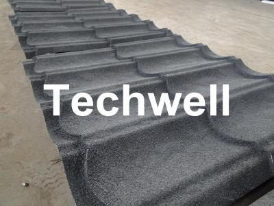 Sand Metal Stone Coated Roof Tile Machine , Steel Roof Tile Production Line