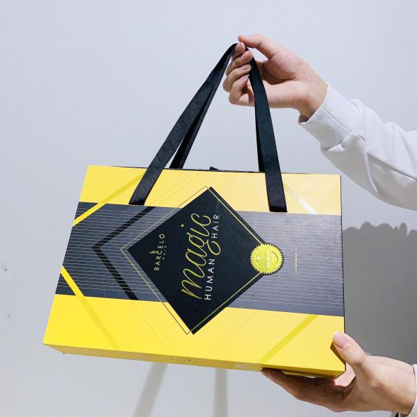 Custom Logo Packaging Hair Extension Wig Packaging Boxes Luxury Drawer Sliding Gift Box
