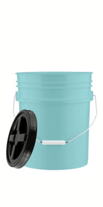7 Gallon Black Food Grade Buckets + Gamma Seal Lids, BPA Free Container Storage, Durable HDPE Pails