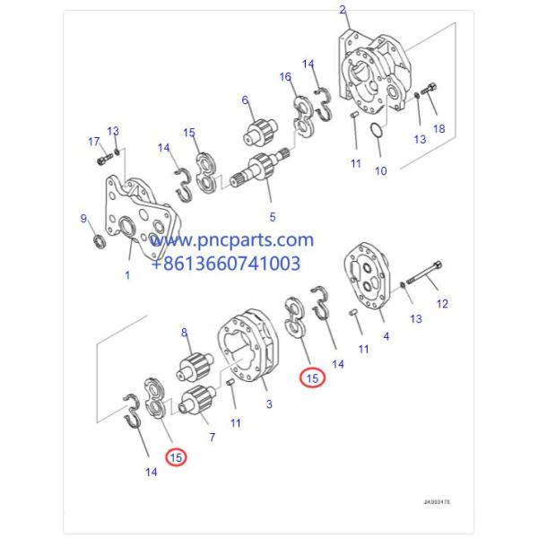 705-17-04611 бортовой насос с зубчатой передачей Dozer плиты D155A Koamtsu D375A разделяет толкнутую плиту