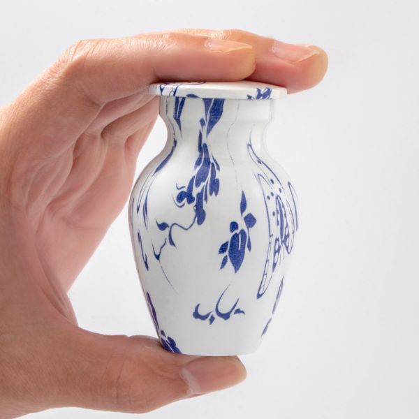Pet Ashes Urn Blue Floral Design for Funeral Suppliers