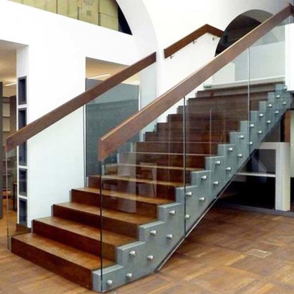 Barandillas de escalera personalizadas con vidrio templado para barandilla de escalera interior