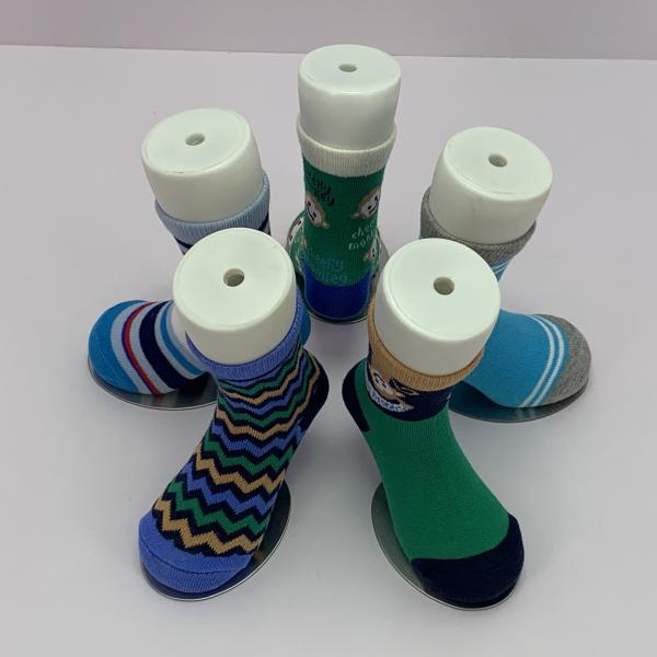 Newborn Boy Socks Standard Thickness Blue Knitted Long Breathable Cotton Cute Pattern