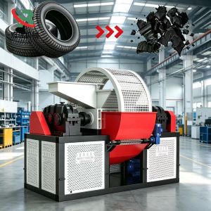 Dual Shaft Rubber Tire Shredder Machine for Waste Tyre Recycling