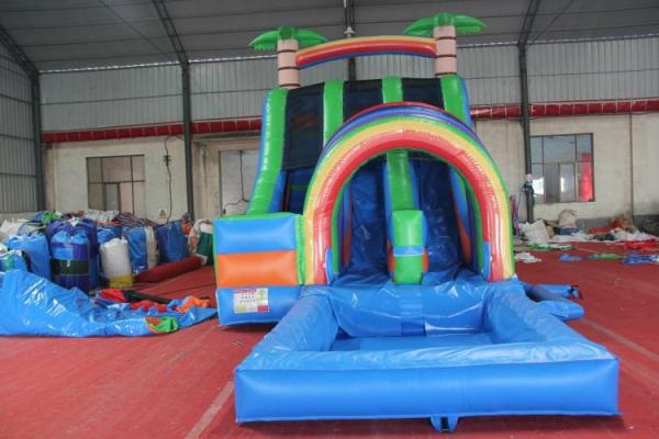 Simple Structure Dual Lane Water Slide With Pool For Amusement Park Ce Standard