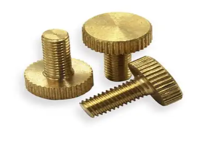 1018 Steel M8 Thumb Metal Screw Automotive Sector Yellow color Coated Assembly