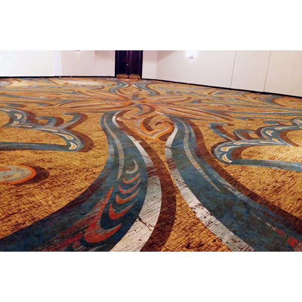 Custom Designed Silk Wool Nylon Broadloom Carpets for Banquet Halls in Abstract Pattern