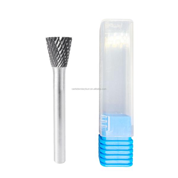 Free Sample Rotari Power Tool Parts 6mm Tree Shape Double Cut End Grinding Die Grinder Bits Tungsten Rotary File Carbide Burr