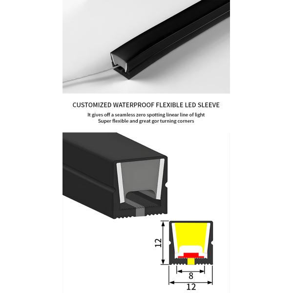 120 grados ángulo de la viga tubo de neón de silicona 12 * 12cm manguera de neón IP67 a prueba de agua
