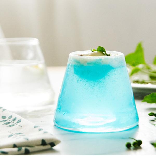 Bar / Cafe Mount Fuji Glass Cup , Durable Cold Resistance Glass Juice Mug