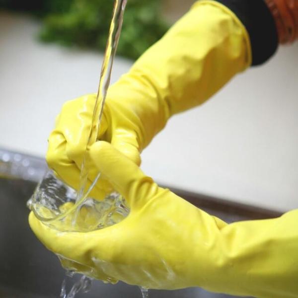 Перчатки Дишвашинг перчаток водоустойчивой прочной кухни латекса резиновые для кухни