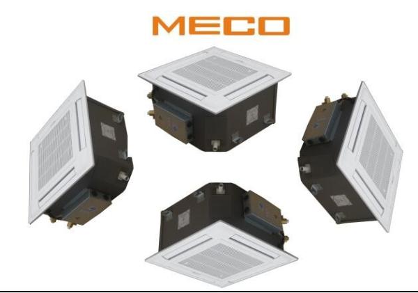 Compact Hvac Fan Coil Unit , Chilled Water Cassette Unit Carrier Less Power Consumption