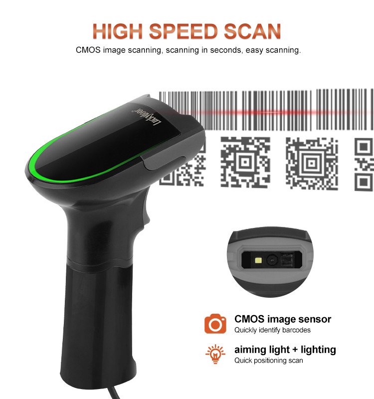 2D читатель кода штриховой маркировки блока развертки кода QR Handheld с кабелем USB для магазина розничной торговли