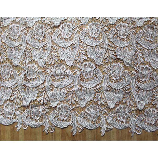 Garment Accessories Chemical Lace Fabric  Water Soluble lace fabric in White Color