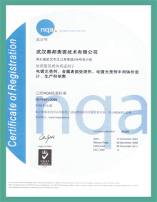 Wuhan Aobong Surface Technique Co., Ltd. Certifications