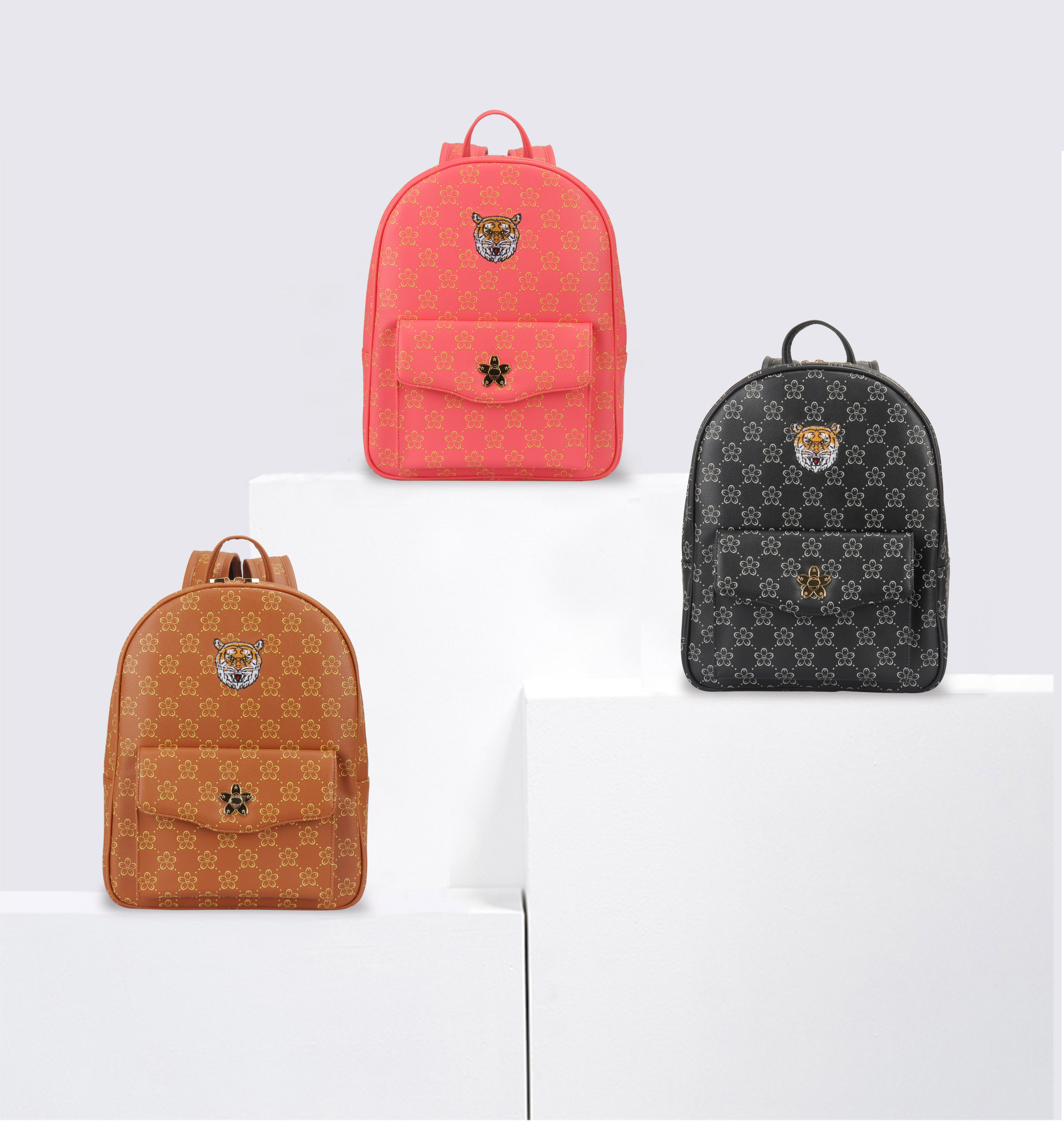 Printed Nylon Leather Unisex Backpack for Daily Use Functional Backpack for Work