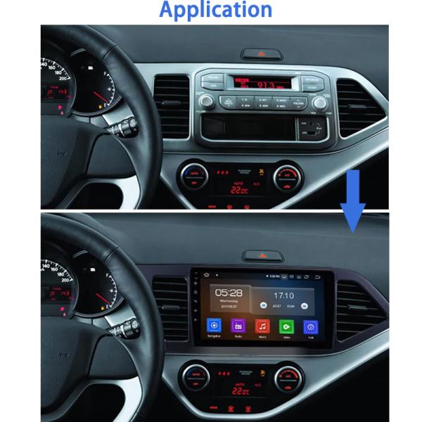 2 din 9 polegadas Car DVD player 4+64 GB Multimédia Video GPS Navegação Veículo MP5 Player para Kia Picanto Morning 2011-2014