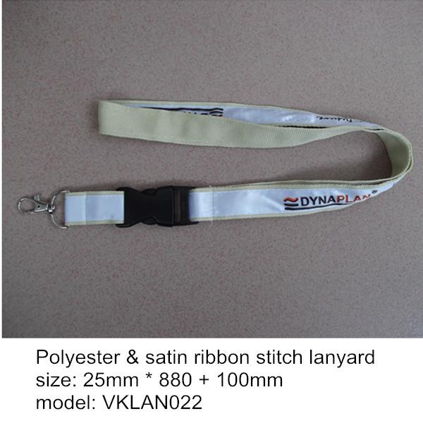 Customized corporate logo satin layered lanyards, China lanyard factory for neck lanyards,