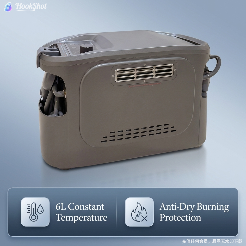 Portable Gas Water Heater Offering Copper Tankless Design USB Battery Powered for Instant Hot Water on Camping RV and Outdoor Trips