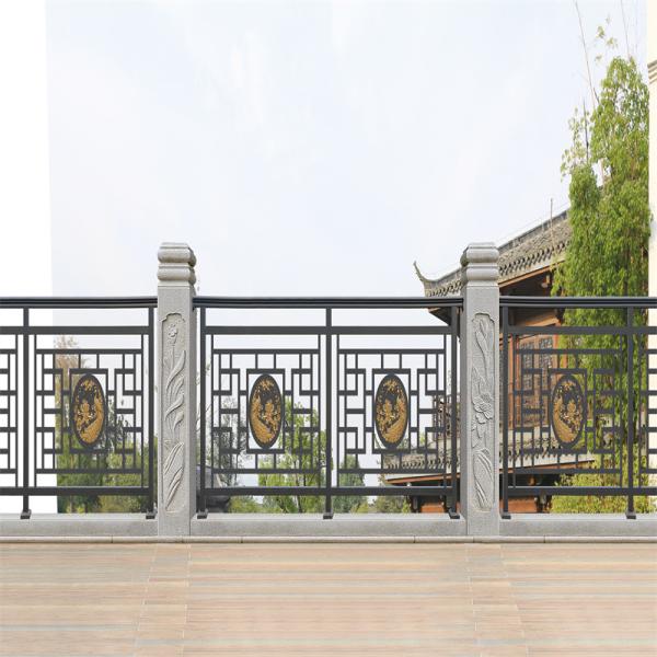 Garden Aluminum Railings Exterior Balustrade Fencing 100mph Wind Resistance
