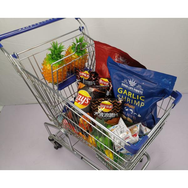 125L Regular Size Supermarket Metal Trolley Powder Coating Warehouse Shopping Trolley