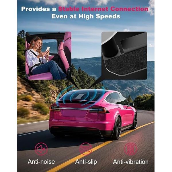 Heavy-Duty Suction Cup Car Mount for Starlink Mini, Secure Vehicle Roof Adapter Kit for Driving