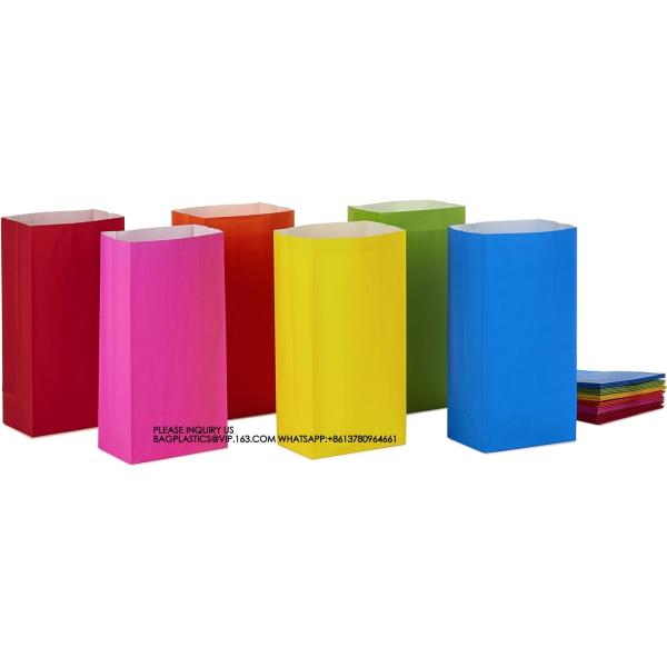 Solid Color Party Favor And Wrapped Treat Bags  Blue, Red, Green, Yellow, Orange, Pink For Birthdays