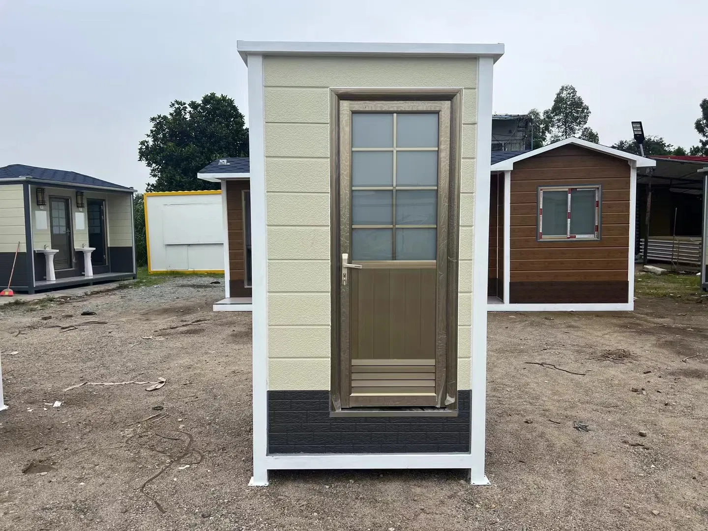 Compact portable toilet cabin designed to deliver and comfortable restroom access for construction projects outdoor exhibitions and public events