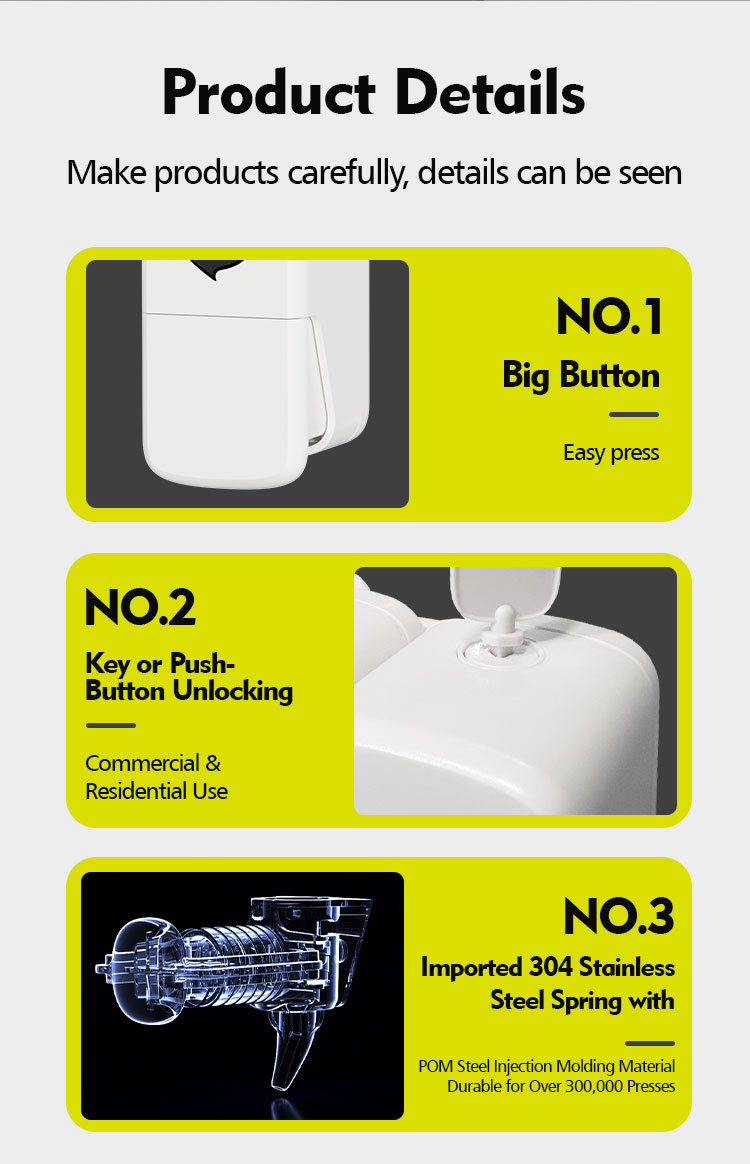 Hotel Wall Mounted Manual Soap Dispenser With 300ml Capacity 65x75x220mm Size