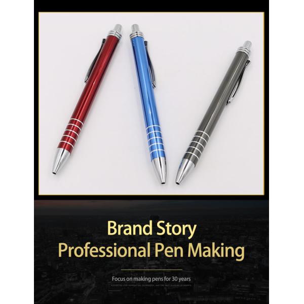Professional Aluminum Ball Pen School Stationary 1.0mm Retractable Ballpoint Pen