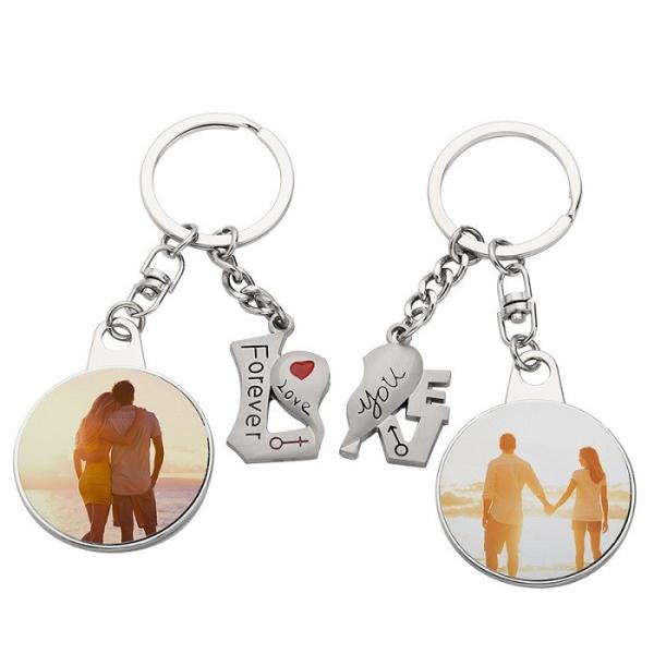 Custom Couple Keychains I LOVE YOU Heart Sublimation Magnetic Keychain Romantic Valentine'S Day Gift