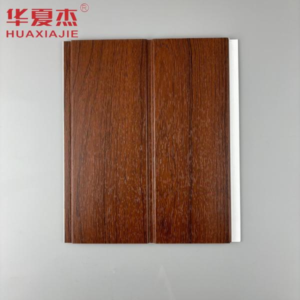 Panel de pared de PVC en forma de U con vetas de madera Rrd, panel de techo de PVC para la decoración de paredes del hogar