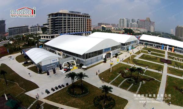 2000 People White Color Aluminum Outdoor Event Tents For Church Revival with ABS Sidewall Glass