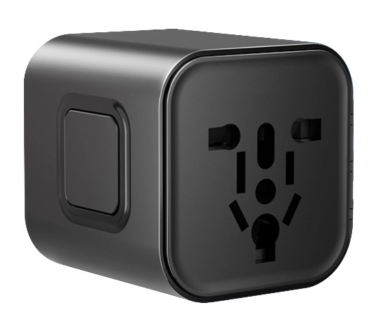 充電用コンパクトユニバーサル旅行充電器アダプター ブラック ABS