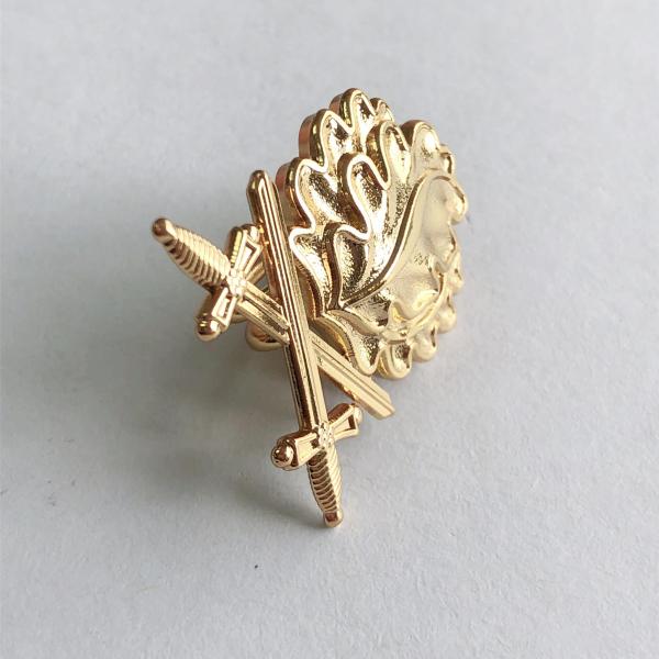Double Sword Metal Badge Oak Leaf Medal Knight Iron Cross Pin BROOCH