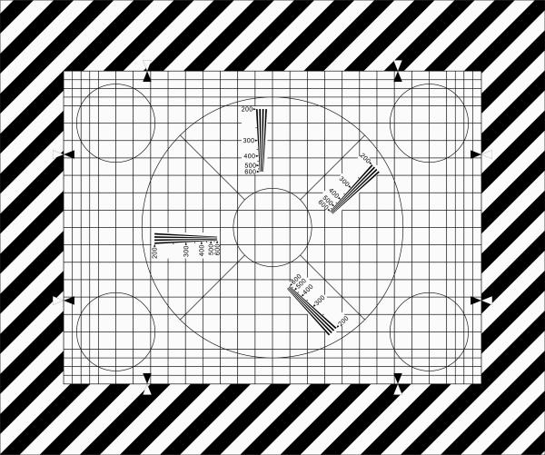 Grid Lines Resolution Test Chart Sineimage NJ-10-100A Custom For TV Cameras