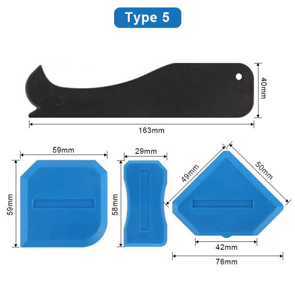 OEM Sealant Caulk Angle Scraper Silicone Glass Cleaner Bathroom Caulking Finishing Tool Set Kit for Removing Sealants Fillers Grout